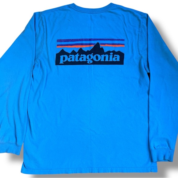 Patagonia Other - PATAGONIA Men's Medium Regular Long-Sleeve Logo Shirt Blue Worn Wear #51884